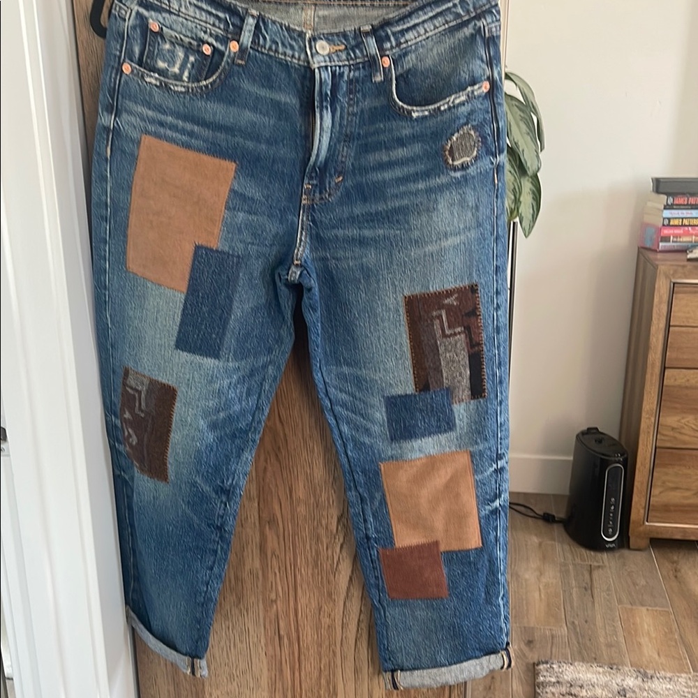 Lucky Brand Relaxed Fit Blue and Brown Jeans